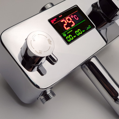 Bộ sen cây tắm đứng nóng lạnh, cảm biến nhiệt độ, màn hình LED Eurolife EL-S907 (Trắng bạc)