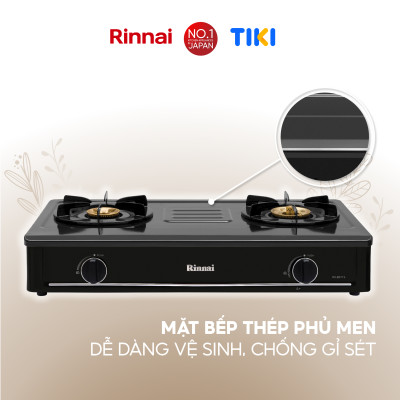 Bếp gas dương Rinnai RV-B271SB(EB) mặt bếp men và kiềng bếp men - Hàng chính hãng.