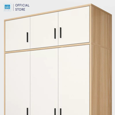 Tủ Quần Áo Màu Trắng Phối Vân Gỗ Sồi Nhiều Ngăn Đa Năng Thương Hiệu SIB Decor TA11