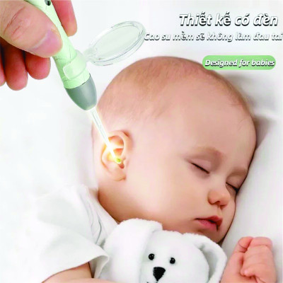 Bộ Dụng Cụ Lấy Ráy Tai Có Đèn Dạ Quang Cho Bé, Tặng kèm 4 đầu ngoáy tai, món vệ sinh tai mũi chuyên nghiệp ( LOẠI XỊN SẠC USB )