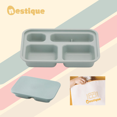 Bộ Khay Ăn Trẻ Em Nestique N-21 Cao Cấp 4 Ngăn Có Nắp
