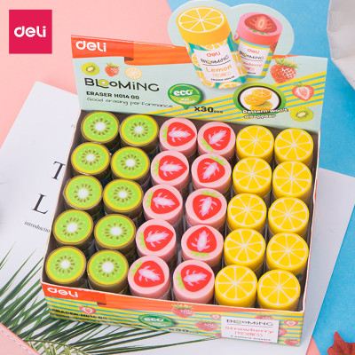 Tẩy 2B Deli, 40×22×12Mm, Kiwi, Dâu, Chanh - 3 Chiếc - EH01400-3C