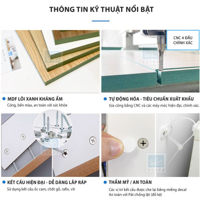 Tủ Gỗ Trưng Bày Cánh Kính Đèn LED Dài 40cm, Cao 200cm Rộng 40cm SIB Decor TCK01