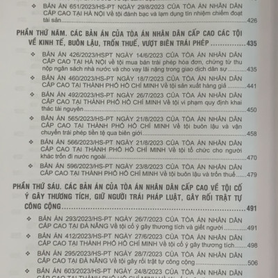 Tuyển tập các bản án của Tòa án nhân dân cấp cao về hình sự và tố tụng hình sự