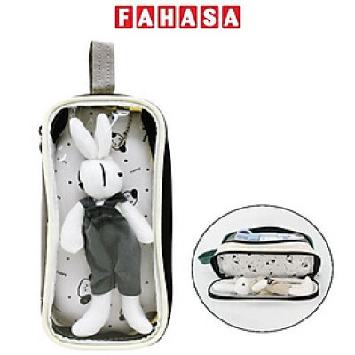 Bóp Viết Trong Suốt Kèm Thỏ Con - Shunde 9109 - Màu Xám