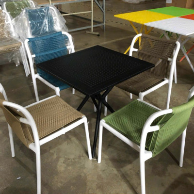 Bộ bàn ghế Cafe Tundo ngoài trời, trong nhà - 4 ghế