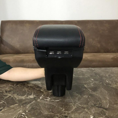 Hộp tỳ tay ô tô cho Chevrolet Spark cao cấp tích hợp 7 cổng USB DUSB-SPNK-D (Thiết kế theo khuôn cốc zin của xe dễ tháo lắp)