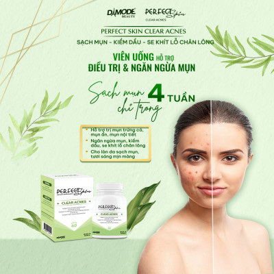 Viên uống ngăn ngừa mụn CLEAR ACNES DAMODE lọ 60 viên