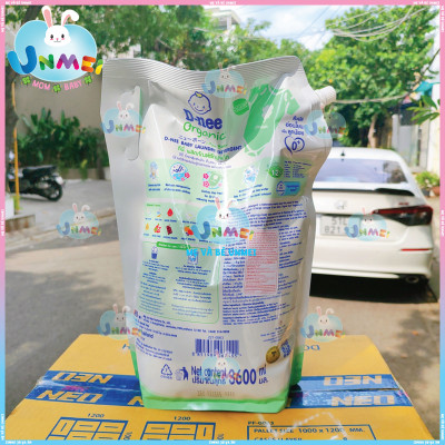 Túi 3600ml Nước Giặt Quần Áo D-Nee màu Xanh Lá Organic Touch NewBorn Baby - Tem chính Hãng Đại Thịnh
