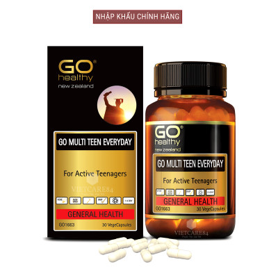 Viên uống cho tuổi teen nhập khẩu chính hãng New Zealand GO MULTI TEEN EVERYDAY (30 viên) bổ sung 32 vitamin, khoáng chất và một số dưỡng chất hỗ trợ duy trì và tăng cường sức khỏe cho trẻ ở tuổi tăng trưởng, tuổi dậy thì
