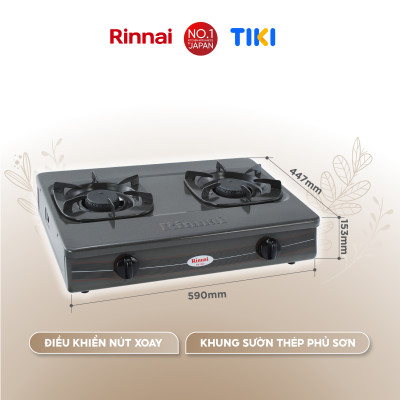 Bếp gas dương Rinnai RV-360(GM)N mặt bếp men và kiềng bếp men - Hàng chính hãng.