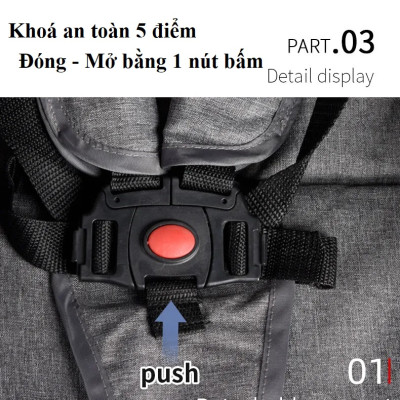 Xe đẩy cho bé du lịch A2 - Khung cao cấp siêu nhẹ, gấp gọn, bảo hành 12 tháng chính hãng