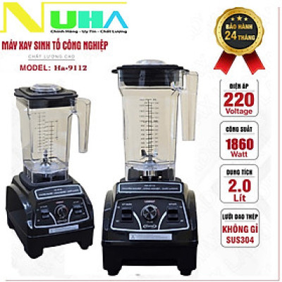 Máy xay sinh tố công nghiệp 1860W Ladomax HA-9112 xay đá, rau má, sinh tố chuyên quán - Hàng chính hãng