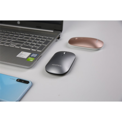 Chuột máy tính không dây Newmen D566 (Dual Mode BT5.0 & 2.4 Ghz) - Bạc - Hàng chính hãng