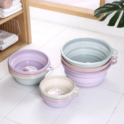 Thau nhựa gấp gọn 35x22.5x10.5cm, dùng khi sinh nở và chăm sóc người già, trẻ em -màu giao ngẫu nhiên
