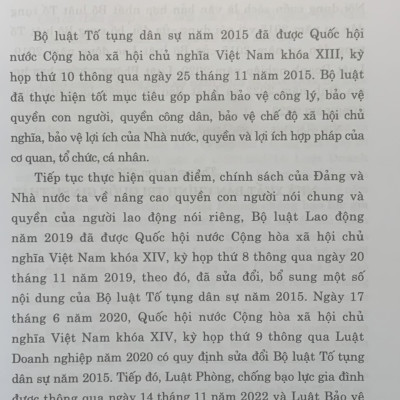 Bộ luật tố tụng dân sự (hiện hành) (sửa đổi bổ sung năm 2019, 2020, 2022, 2023)