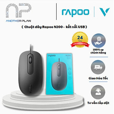 [ Hàng Chính Hãng ] Chuột Rapoo N200 - Kết nối USB - Bảo hành 24 tháng