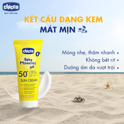 Kem chống nắng ba tác động SPF 50+ Chicco cho bé 75ml