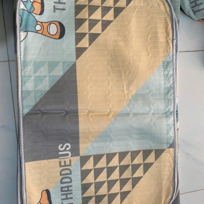 Chiếu điều hòa cao su non Tencel 1m6 x 2m - Bộ chiếu tặng kèm 2 vỏ gối - Giao ngẫu nhiên
