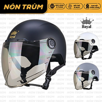 Mũ bảo hiểm xe máy nửa đầu Royal M555 có kính dài, nón freesize cho nam nữ đi xe máy