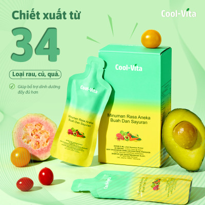 Combo 3 Hộp Nước Uống Bổ Sung Enzyme Chiết Xuất Từ Trái Cây và Rau Củ Hỗ Trợ Tiêu Hoá, Thanh Lọc Cơ Thể Coolvita - Hộp 7 Túi