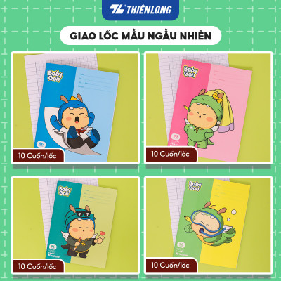 [TẶNG 01 CUỐN] Combo 5 Tập học sinh 96 trang 4 ô ly vuông 2mm 100gsm NB-124 Thiên Long - Mẫu ngẫu nhiên