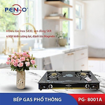 Bếp ga đôi mặt kính Pengo PG 8001A( Hàng chính hãng)