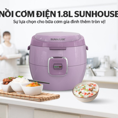 Nồi Cơm Điện 1.8L Sunhouse SHD8663 - Màu Ngẫu Nhiên - Hàng Chính Hãng