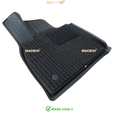 Thảm lót sàn xe ô tô 2 lớp Hyundai Palisade 2022-2024+ Nhãn hiệu Macsim 3W chất liệu nhựa TPE đúc khuôn cao cấp - màu đen (2 hàng ghế)