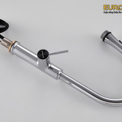 Vòi rửa chén nóng lạnh dây kéo, 4 chức năng sử dụng Eurolife EL-IK (3 màu)