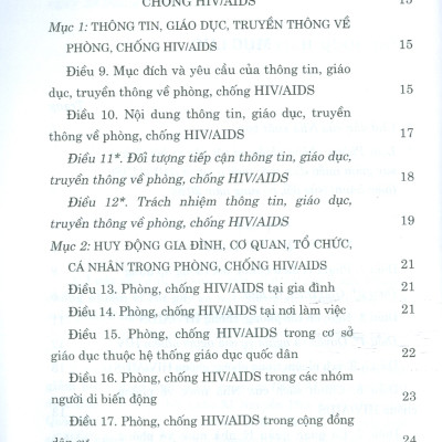 Sách Luật Phòng Chống Vi Rút Gây Ra Hội Chứng Suy Giảm Miễn Dịch Mắc Phải Ở Người (HIV/AIDS) (Hiện hành) (Sửa Đổi Bổ Sung Năm 2020)