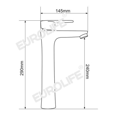 Vòi lavabo điếu nóng lạnh, Inox SUS 304 Eurolife EL-T023 (Trắng vàng )