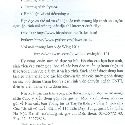 SÁNG TẠO TRONG THUẬT TOÁN VÀ LẬP TRÌNH VỚI C++ VÀ PYTHON - TẬP 7