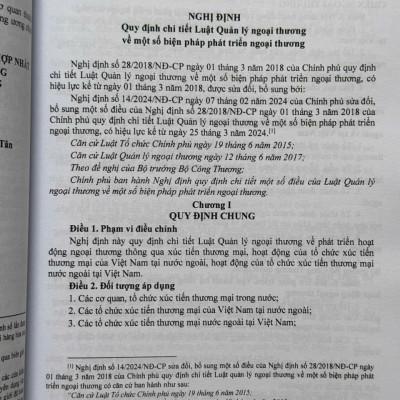 Sách Luật Thương Mại, Luật Quản Lý Ngoại Thương – Hệ Thống Văn Bản Quy Định Hướng Dẫn Chi Tiết Thi Hành - V2590T