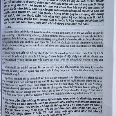 Luật Hôn nhân và gia đình - Luật phòng, chống bạo lực gia đình và 166 tình huống giải đáp pháp luật về hôn nhân gia đình 