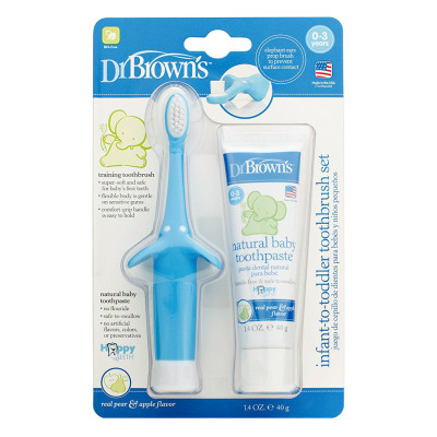 Combo Bàn Chải Và Kem Đánh Răng Hình Con Voi Dr.Brown