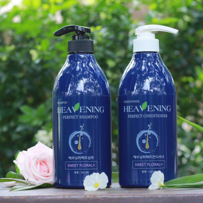 Combo 01 chai Dầu Gội & 01 Dầu Xả chăm sóc tóc suôn mượt  cao cấp Heavening Perfect TẶNG KÈM Hộp & Túi đựng