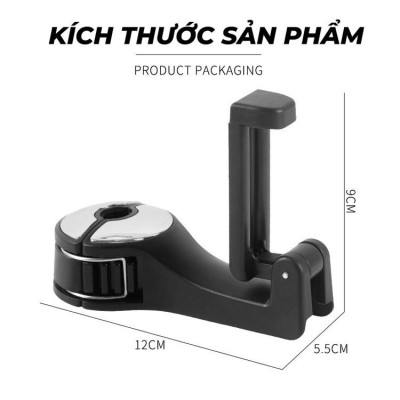 Móc treo đồ trên ô tô gài trước sau ghế sành điệu kèm giá đỡ kẹp điện thoại trên xe tiện lợi thiết kế chắc chắn cao cấp