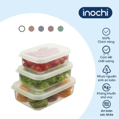 Bộ 3 hộp thực phẩm chữ nhật Hokkaido 50010002000ml