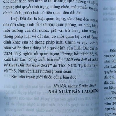 200 câu hỏi và trả lời về Luật Đất đai năm 2024
