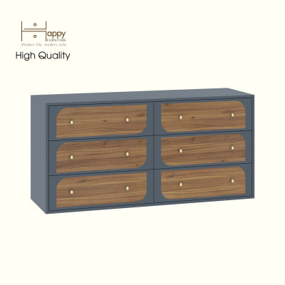 [Happy Home Furniture] BANA, Tủ đựng đồ 6 ngăn kéo, 140cm x 45cm x 68cm ( DxRxC), THK_123