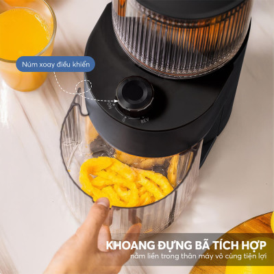 Máy ép chậm Elmich JEE-8758, công suất 240W, bảo toàn dưỡng chất, giữ trọn hương vị, ép kiệt bã tới 98% - Hàng Chính Hãng