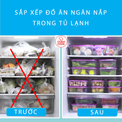 Bộ 4 Hộp Thủy Tinh Hộp Đựng Cơm Trữ Thức Ăn Thực Phẩm Trong Tủ Lạnh Chịu Nhiệt COBA