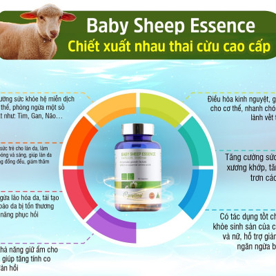 Viên Uống Nhau Thai Cừu Úc Baby Sheep Essence CareLine - Giúp Da Trắng Hồng, Giảm Thâm Nám (60-100 Viên)