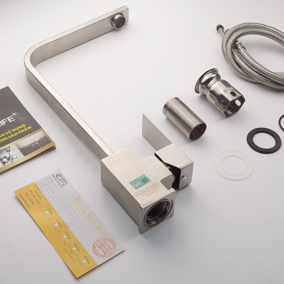 Vòi rửa chén nóng lạnh Inox SUS 304 nguyên khối Eurolife EL-T002-1 (Trắng vàng)