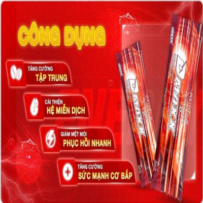 DMAXX thức uống bổ sung vitamin năng lượng không đường DAMODE 10 gói dùng thử màu đỏ