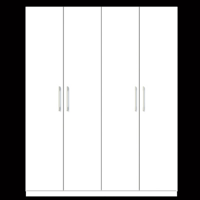 Tủ quần áo gỗ MDF Tundo 4 cánh 2 ngăn treo màu trắng 180 x 55 x 220cm