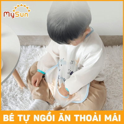 Áo yếm ăn dặm cho bé trai gái choàng chống thấm dài tay MySun