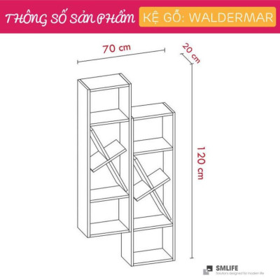 Kệ gỗ trang trí phòng khách gia đình SMLIFE Waldermar