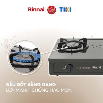 Bếp gas dương Rinnai RV-MC27BE mặt bếp men và kiềng bếp men - Hàng chính hãng.